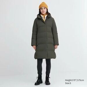 RESERVED - Uniqlo Seamless Down Long Coat in Olive Green